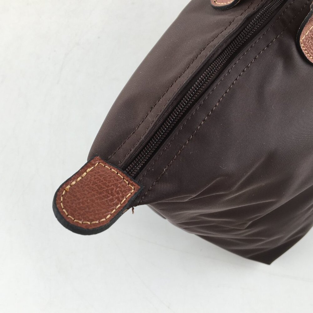 Longcham Green Pliage large Tote Bag in Ebony brown color - Picture 10 of 13